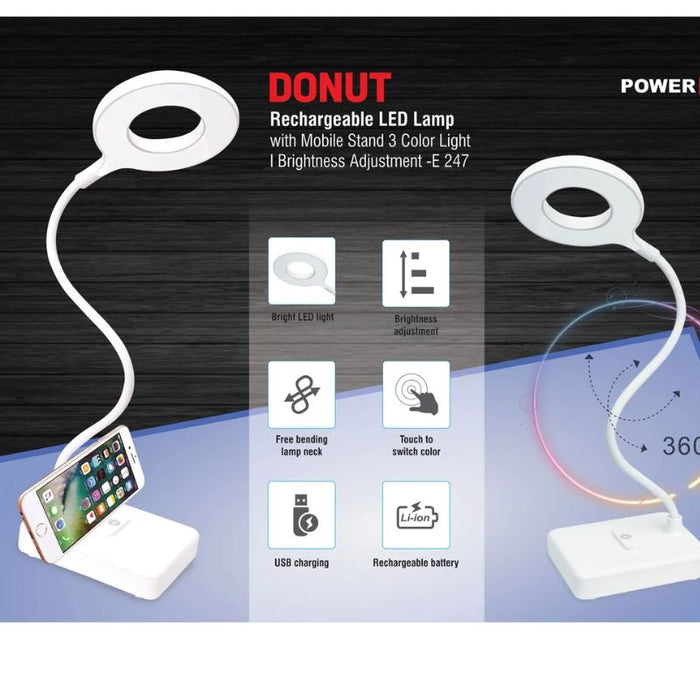 Donut Rechargeable LED lamp with mobile stand