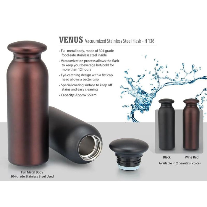 Venus Vacuumized Stainless steel Flask (550 ml approx.)