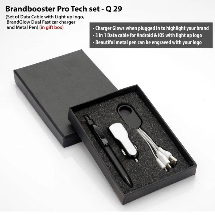 Brandbooster Pro Tech set: Set of Data Cable with Light up logo (C65)