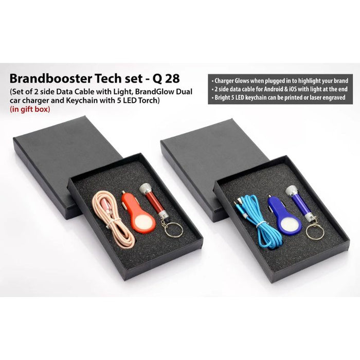 Brandbooster Tech set: Set of 2 side Data Cable with Light