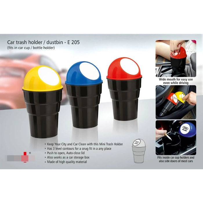 Car trash holder / dustbin (fits in car cup / bottle holder)