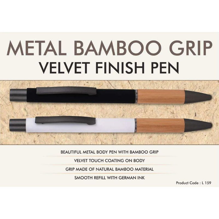 Metal Bamboo Grip Velvet finish pen