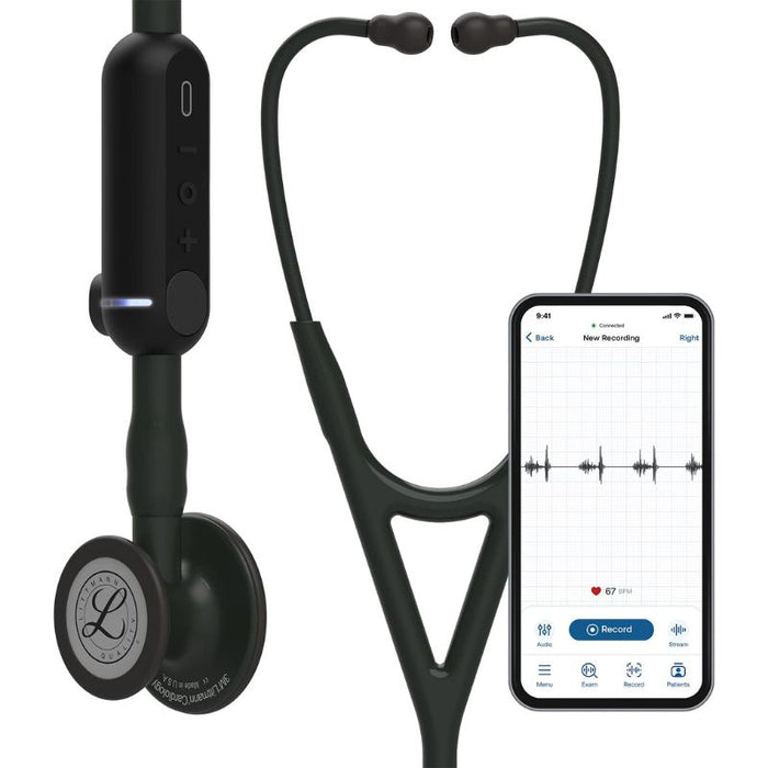 3M Littman® CORE Digital Stethoscope, Black Chestpiece, Tube, Stem and Headset, 27 inch, 8480