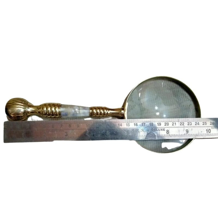 Magnifying Glass Brass & Mother Of Pearl Handle