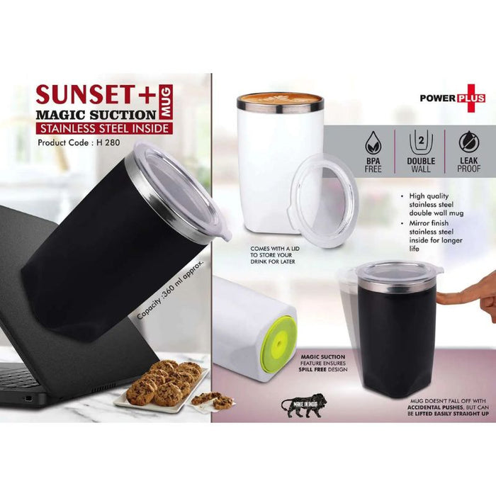 Sunset+ : Magic Suction Mug with Stainless Steel inside