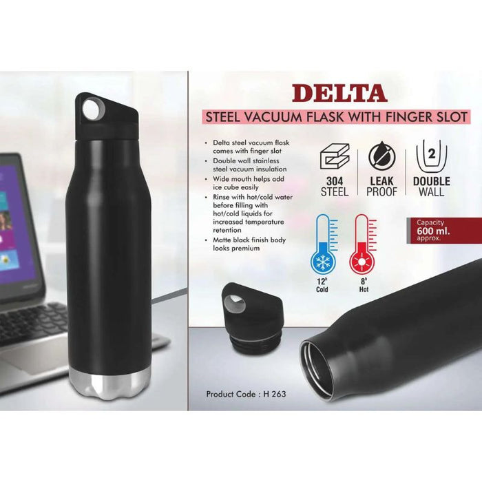 Delta Steel Vacuum Flask with Finger slot