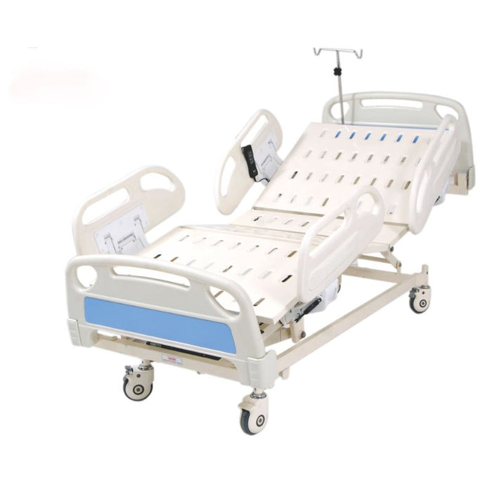 Electrical 5 Function Hospital Bed with ABS Panels, White Blue